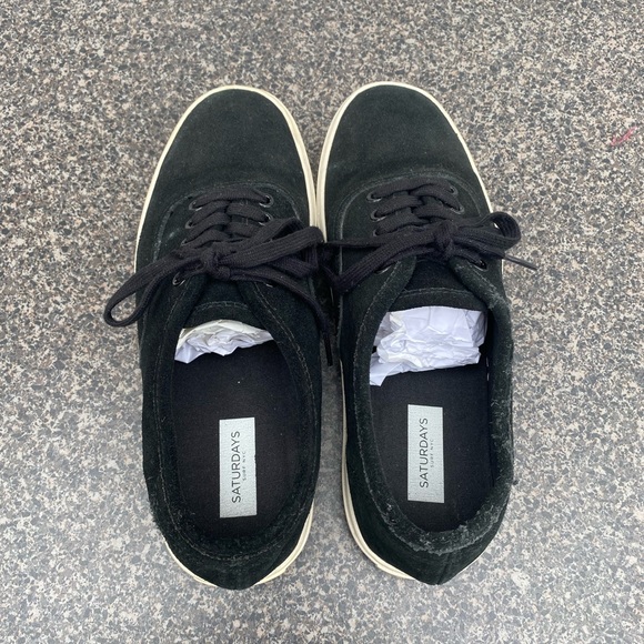 Saturdays Surf NYC Derek Mens Sneaker Black Suede Lace Up Shoes Size 9 - Picture 11 of 12